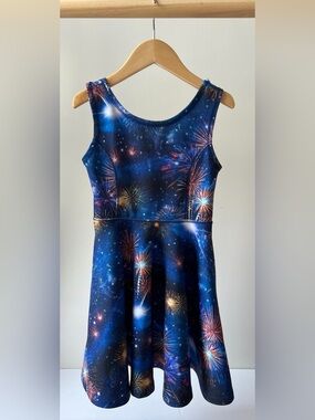 The Children's Place Navy Blue Fireworks Skater Dress Size 5/6